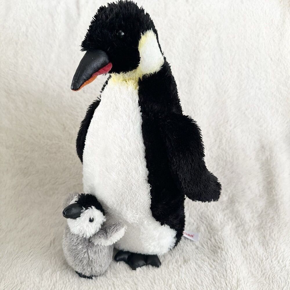 Aurora World Emperor Penguin With Baby 15” Realistic Stuffed Animal Aquarium Zoo